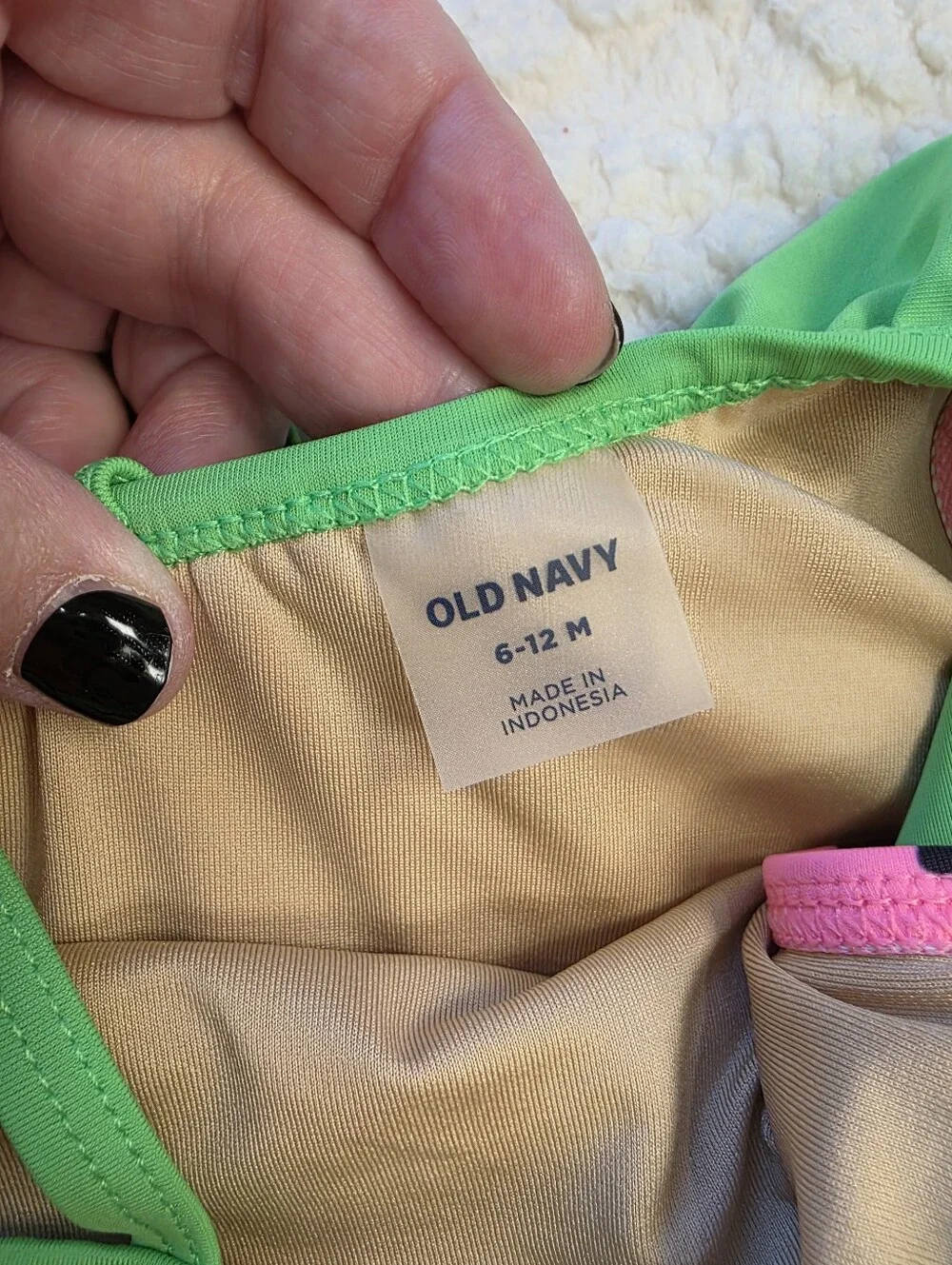 Old Navy Baby Watermelon One Shoulder Swimsuit 6-12M